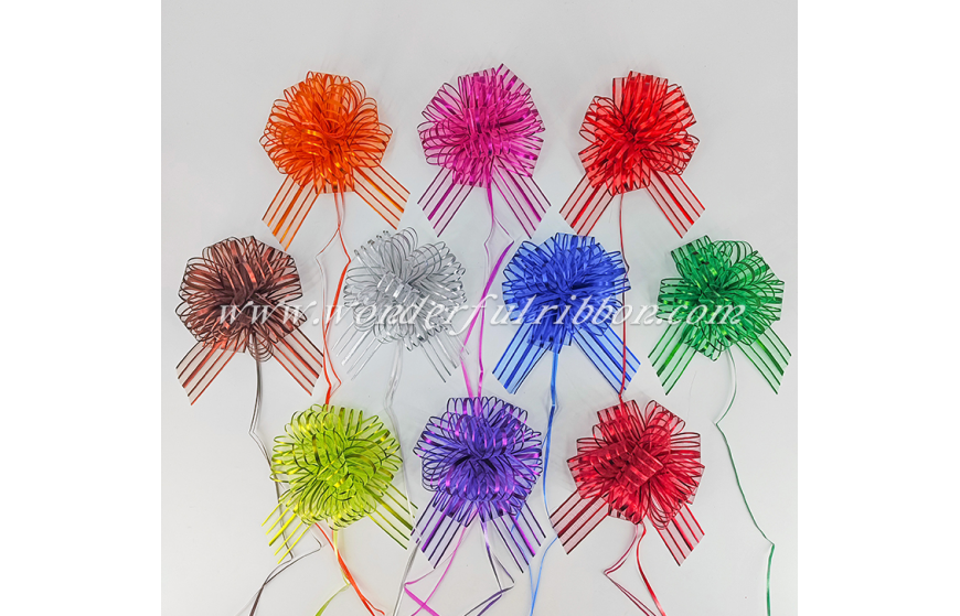 Matte Metallic 5-line Organza Pull Bow