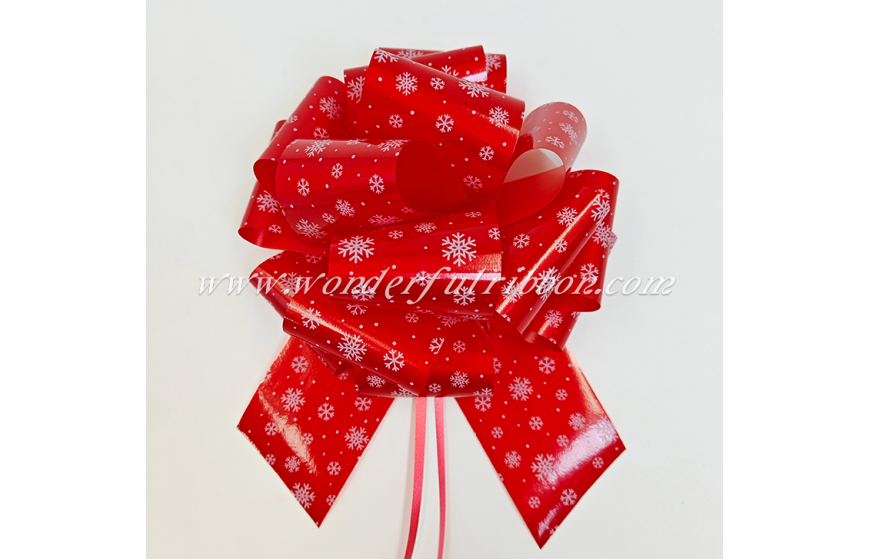 Christmas Series Snowflake Pom Pom Pull Bow