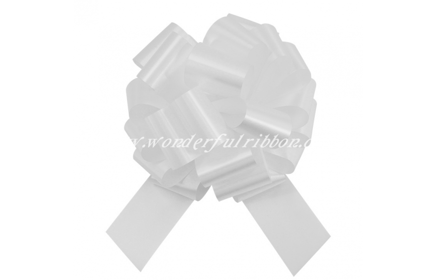 Solid Plain Ribbon Pom Pom Pull Bow