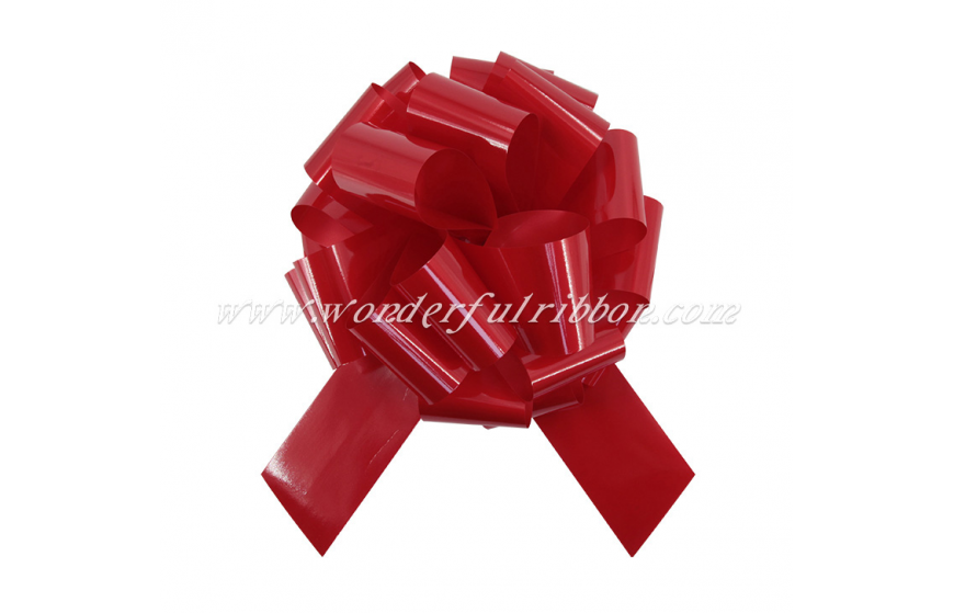 High Glossy Ribbon Pom Pom Pull Bow